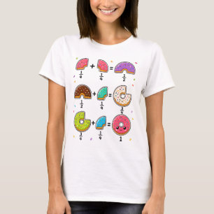 Camiseta Frações de Donut Humor de Aprendizado de Matemátic