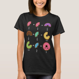 Camiseta Frações de Donut Humor de Aprendizado de Matemátic