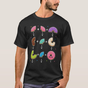 Camiseta Frações de Donut Humor de Aprendizado de Matemátic