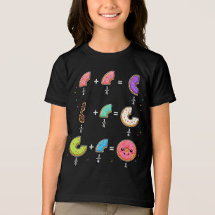 Camiseta Frações de Donut Humor de Aprendizado de Matemátic