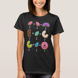 Camiseta Frações de Donut Humor de Aprendizado de Matemátic