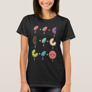 Camiseta Frações de Donut Humor de Aprendizado de Matemátic