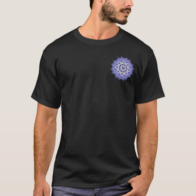 Camiseta Fractal azul 200706072332 da mandala (Frente)