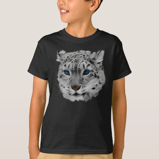 Camiseta Fractal do leopardo de neve (Frente)