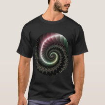 Camiseta fractal espiral metálica