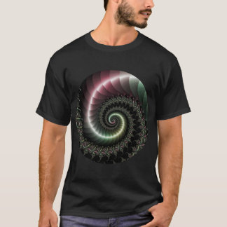 Camiseta fractal espiral metálica