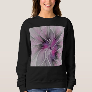 Camiseta Fractal Fractal Moderna Abstrato com Cinza Rosa Fl