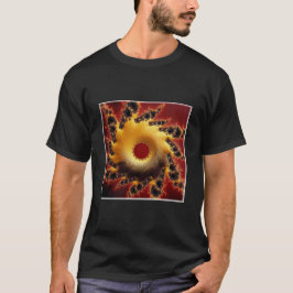 Camiseta Fractal Preto E Dourado Feito De Fios