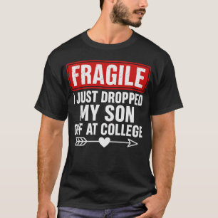 Camiseta Frágil mãe caindo filho na faculdade
