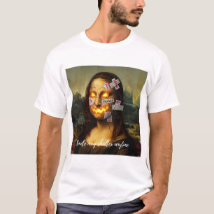 Camiseta Frágil Memória Art - Mona Lisa Pumpkin Sorri Parod