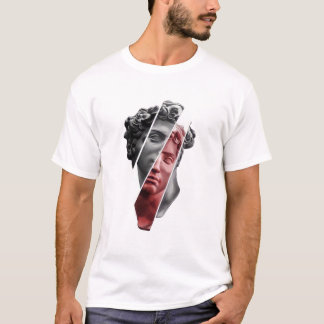 Camiseta Fragmentada de Retrato – Estética Abstrat