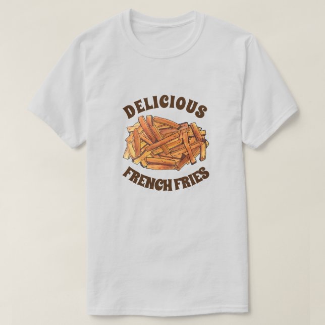 Camiseta Fragmentos franceses de bife Fritados Batatas frit (Frente do Design)
