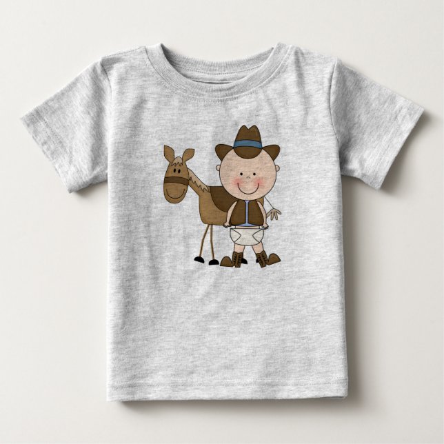 Camiseta Fralda Derby Cowboy Pony Criança Toddler Boys (Frente)