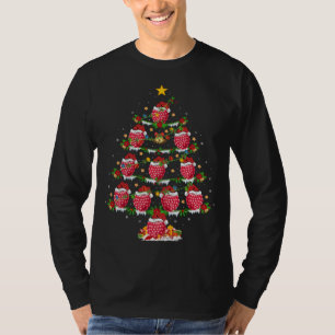 Camiseta Framboesa Fruta Lover Xmas Iluminação Framboesa