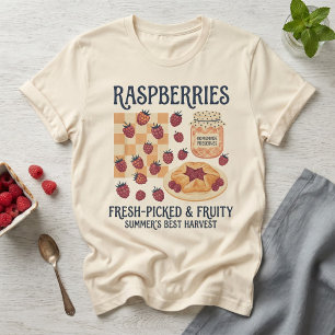 Camiseta Framboesas Frescas Colhidas Frutas Cottagecore Ver