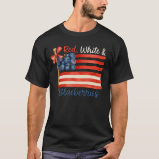 Camiseta Framboesas Vermelhas Brancas Bandeira Americana PN