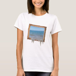 Camiseta Frame Oceano de Espelhamento Fora da Imagem