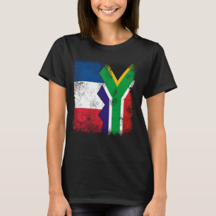 Camiseta França África do Sul Flagres Metade da África do S