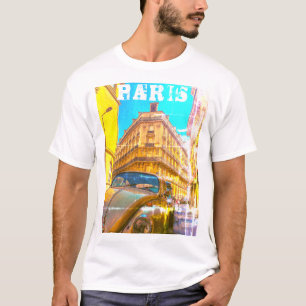 Camiseta França Architecture French Street Old Car Paris