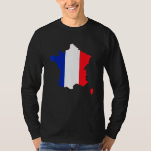 Camiseta França Bandeira França Mapa Futebol Francês Rugby 