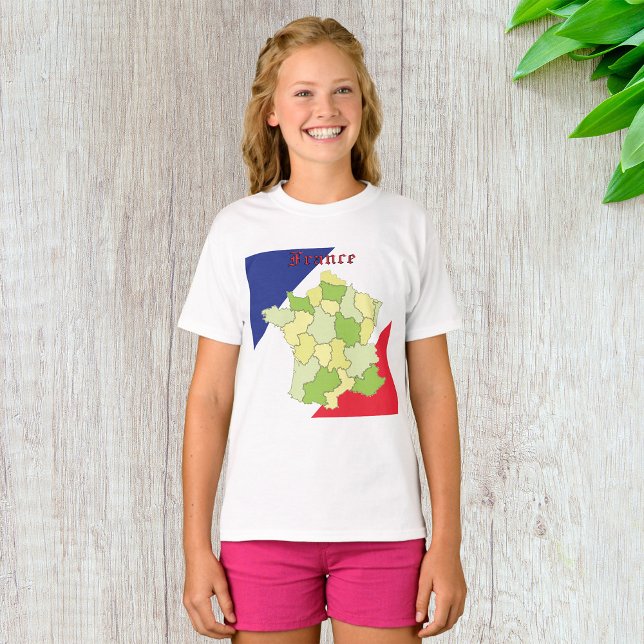 Camiseta França - Cores E Mapa Nacional (Criador carregado)