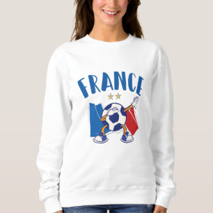 Camiseta França Dabbing Soccer Bola Sinalizador 2 estrelas