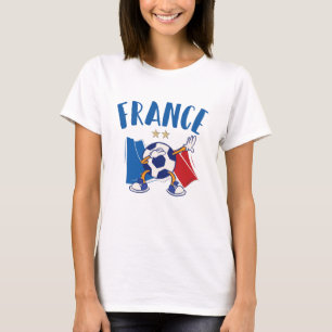 Camiseta França Dabbing Soccer Bola Sinalizador 2 estrelas