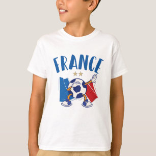 Camiseta França Dabbing Soccer Bola Sinalizador 2 estrelas
