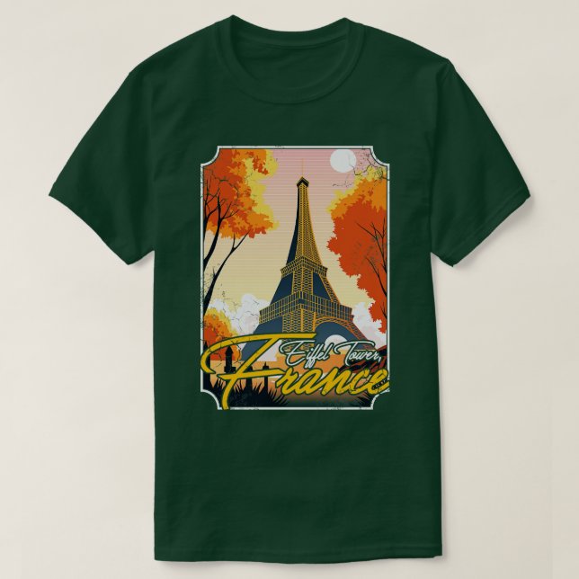 Camiseta França Eiffel Tower Art Design francês (Frente do Design)
