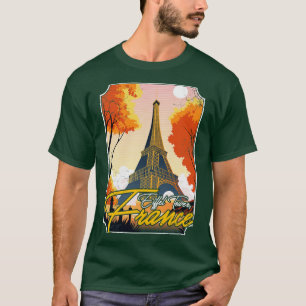 Camiseta França Eiffel Tower Art Design francês
