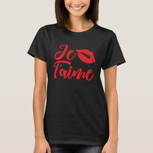 Camiseta França Eu Te Amo Eu Te Amo, Beijo Lábios (Frente)