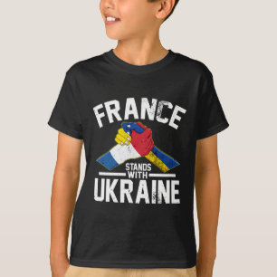 Camiseta França Fica Com a Bandeira Francesa Ucraniana da U