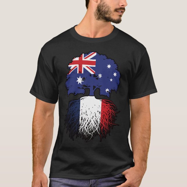 Camiseta França França França Austrália Árvore Rota Bandeir (Frente)