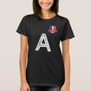 Camiseta França França França Sinalizador Humano - Letra A