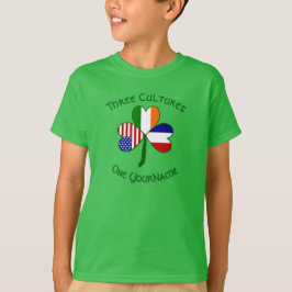 Camiseta França Irlanda EUA Shamrock Flag Personalizado