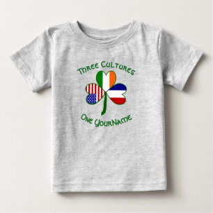 Camiseta França Irlanda EUA Trevo Bandeira Personalizada