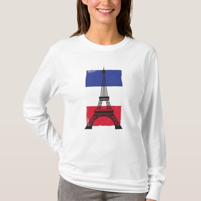 Camiseta França Paris Bandeira francesa (Frente)