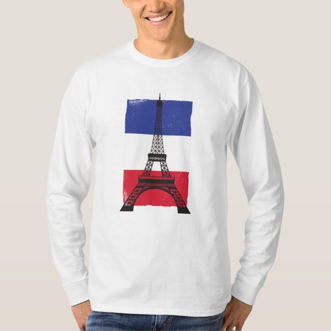 Camiseta França Paris Bandeira francesa (Frente)