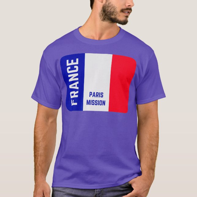 Camiseta França Paris LDS Missão Mórmon Missionária (Frente)