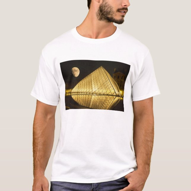 Camiseta França, Paris, O Museu do Louvre, Noite (Frente)