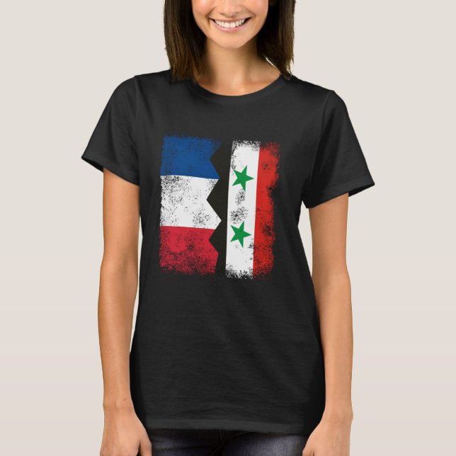 Camiseta França Síria Sinaliza Metade das Raízes Francesas  (Frente)
