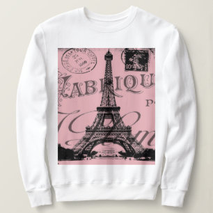 Camiseta frança viagem chic pink vintage paris eiffel torre