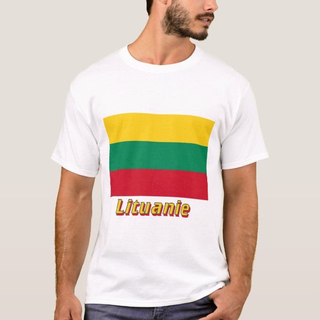 Camiseta Français de Drapeau Lituanie avec le nom en (Frente)