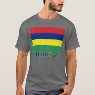 Camiseta Français de Drapeau Maurício avec le nom en