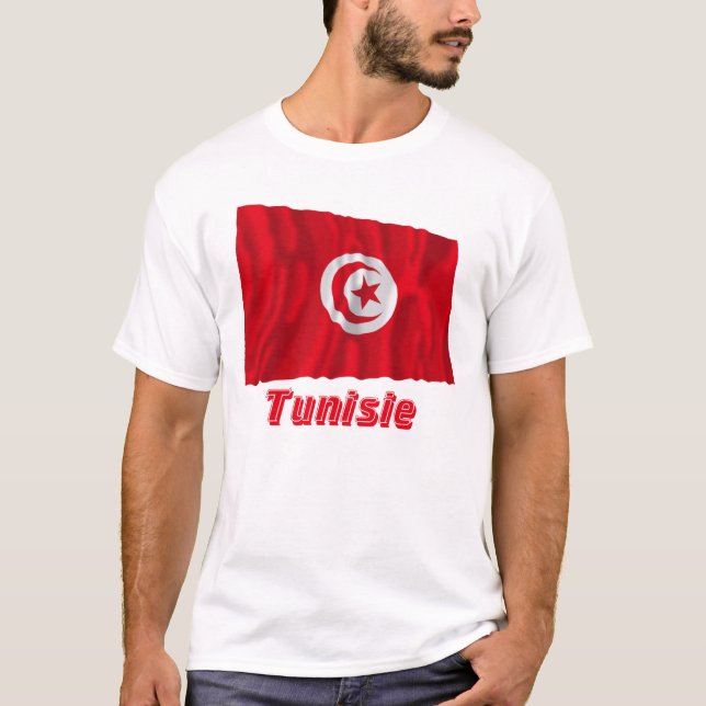 Camiseta Français de Drapeau Tunisie avec le nom en (Frente)