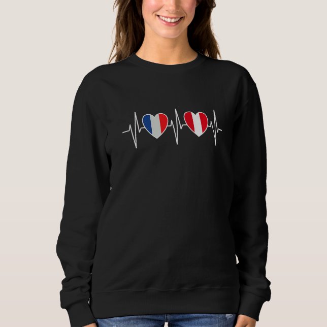 Camiseta France And Peru Peruvian Flag Flag Premium (Frente)