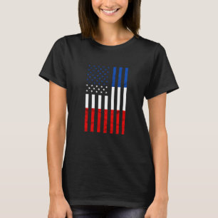 Camiseta France French Roots Vintage French Flag USA Americ