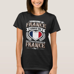 Camiseta France Heart Flag Alguém na França me ama