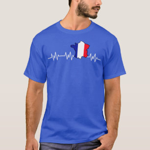 Camiseta France Heartbeat Flag Pulse Nacionalidade Francesa