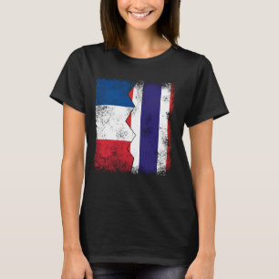 Camiseta France Thailand Flags Half Thai French Roots Vinta